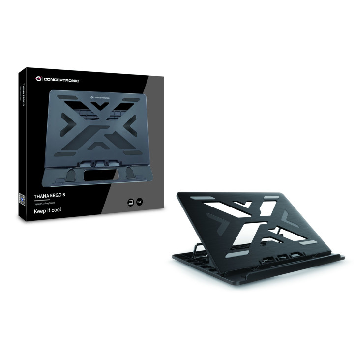 Conceptronic ERGO Laptop Cooling Stand Suporte para computador portátil Preto 39,6 cm (15.6")