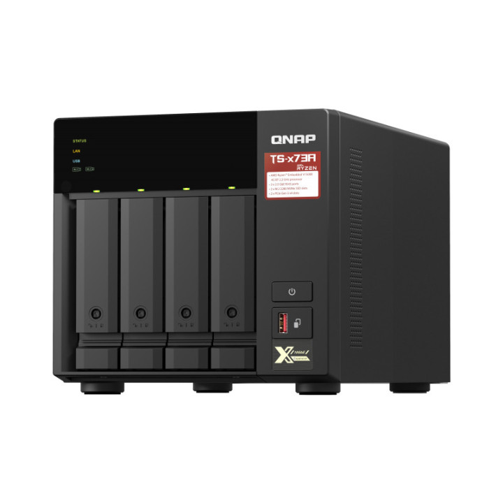 QNAP TS-473A NAS Tower Ethernet LAN Preto V1500B