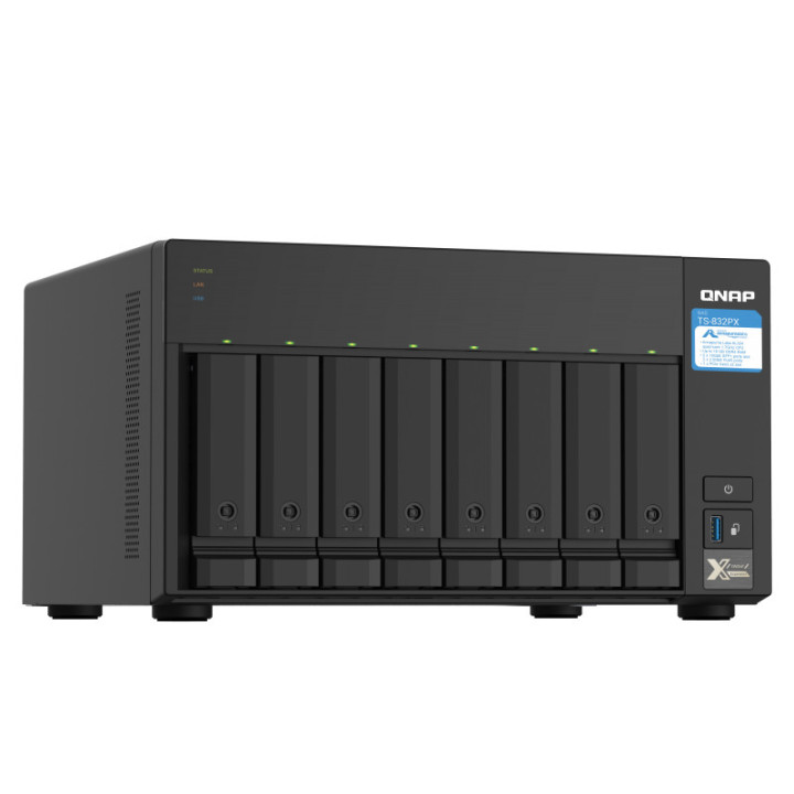 QNAP TS-832PX NAS Tower Ethernet LAN Alumínio, Preto AL324