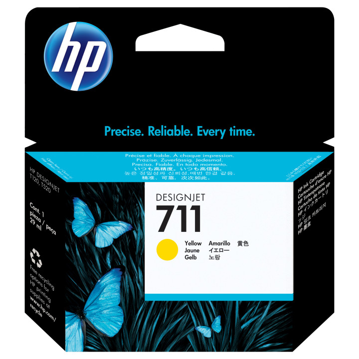 HP Tinteiro DesignJet 711 Amarelo de 29 ml