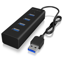 ICY BOX IB-HUB1409-U3 hub de interface USB 3.2 Gen 1 (3.1 Gen 1) Type-A 5000 Mbit s Preto