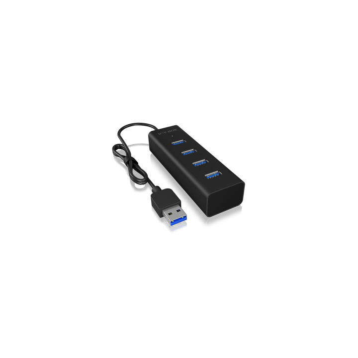 ICY BOX IB-HUB1409-U3 hub de interface USB 3.2 Gen 1 (3.1 Gen 1) Type-A 5000 Mbit s Preto