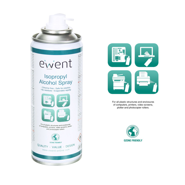 Ewent EW5613 kit de limpeza de equipamento Impressora Spray de limpeza de equipamento 200 ml