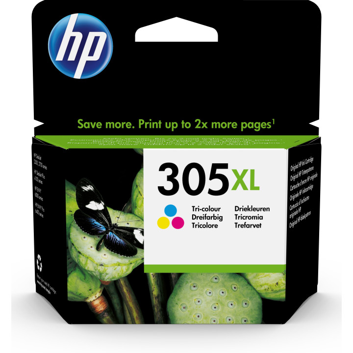 HP Tinteiro Original 305XL Tricolor de elevado rendimento