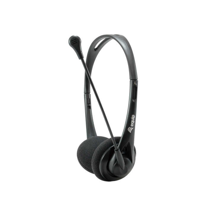 Equip Chat Headset Auscultadores Com fios Fita de cabeça Chamadas Música Preto