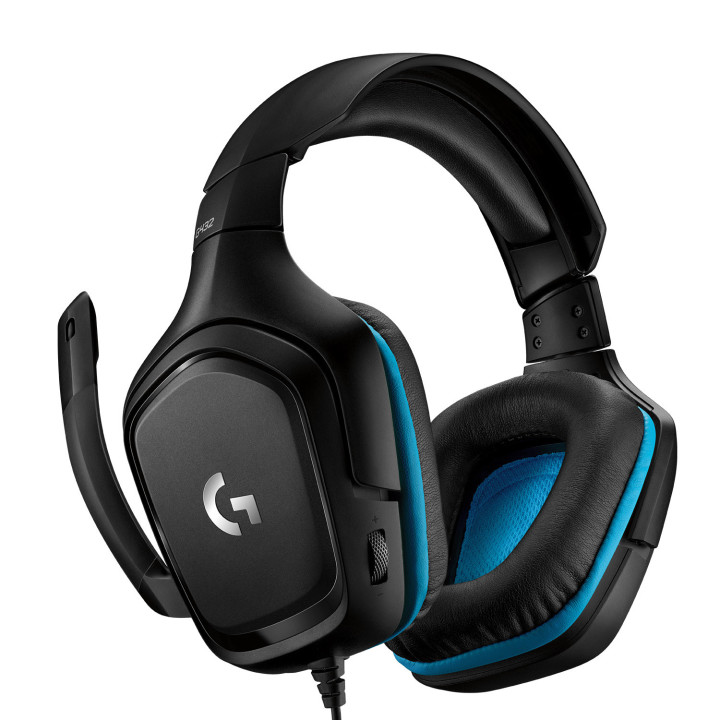 Logitech G G432 Auscultadores Com fios Fita de cabeça Jogos Preto, Azul