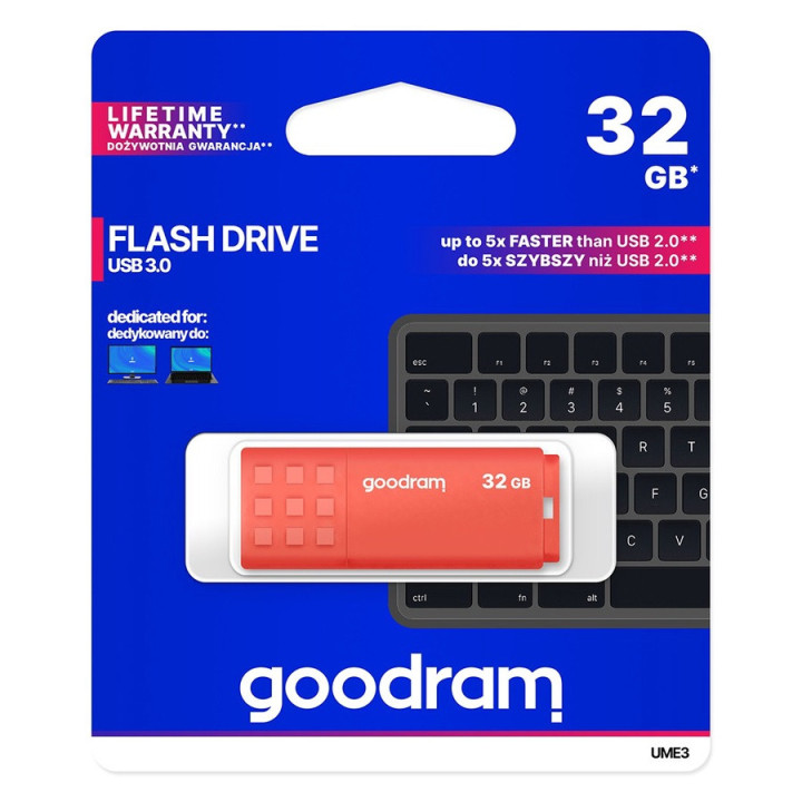 Goodram UME3 unidade de memória USB 32 GB USB Type-A 3.2 Gen 1 (3.1 Gen 1) Laranja