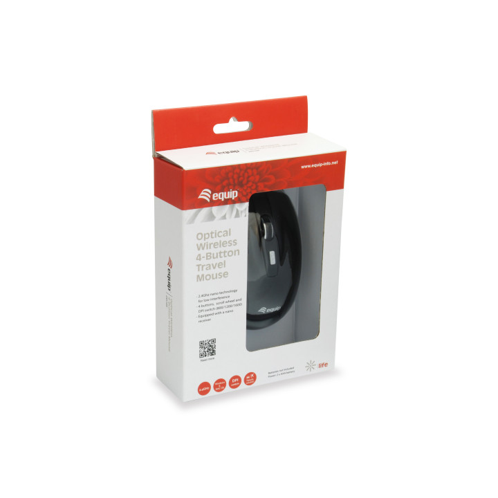 Equip 245104 rato Ambidestro RF Wireless Ótico 1600 DPI