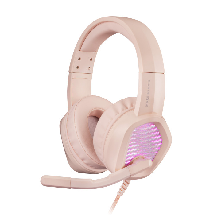 Mars Gaming MH320 Auscultadores Com fios Fita de cabeça Jogos USB Type-A Rosa