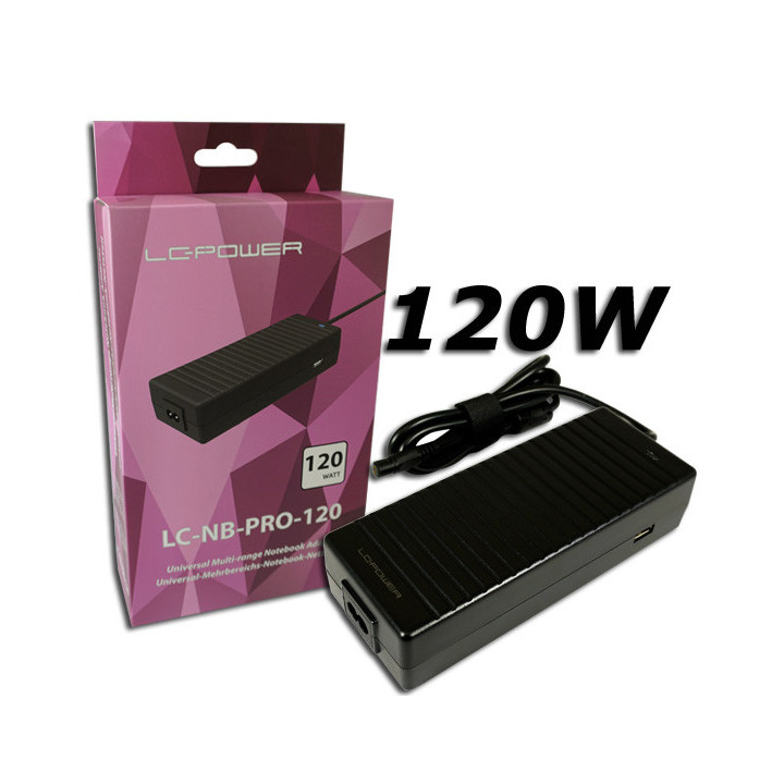 Carregador p/ Portáteis LC-Power LC-NB-PRO-120 Universal 120W Preto