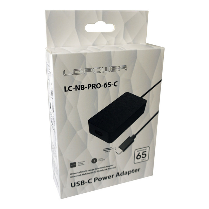 LC-Power LC-NB-PRO-65-C adaptador e transformador Interior 65 W Preto