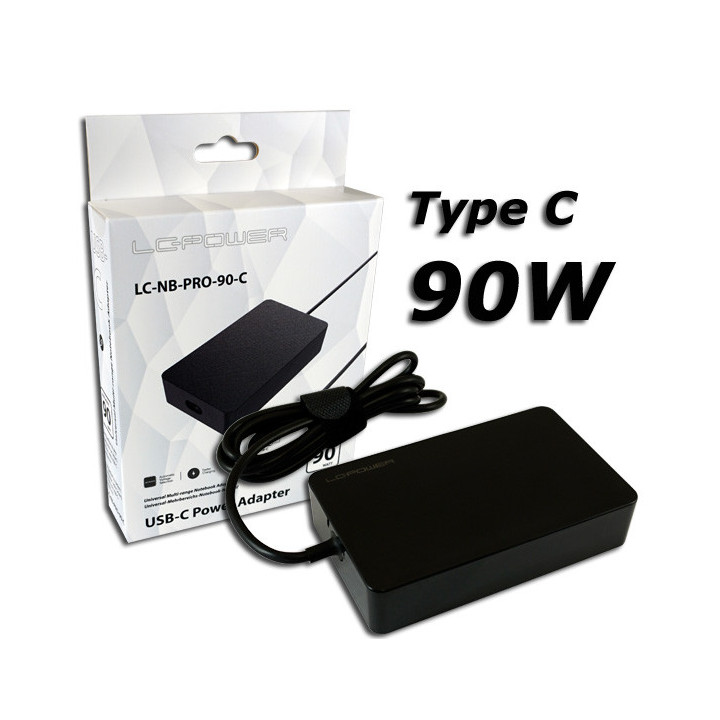 Carregador LC-Power LC-NB-PRO-90-C 90W USB-C Preto
