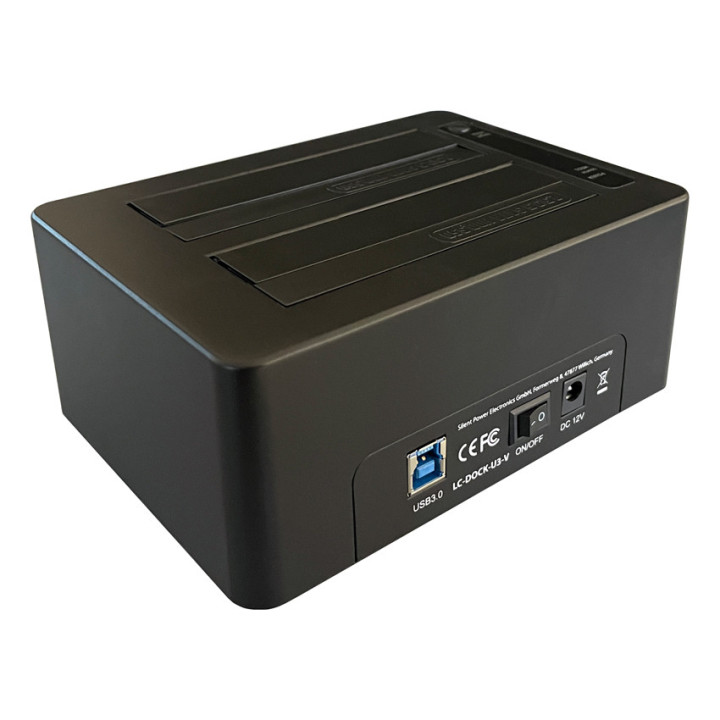 Docking Station LC-Power LC-DOCK-U3-V p/ Discos Rígidos 2.5'' / 3.5'' USB 3.2 Gen 1 (3.1 Gen 1) Preta