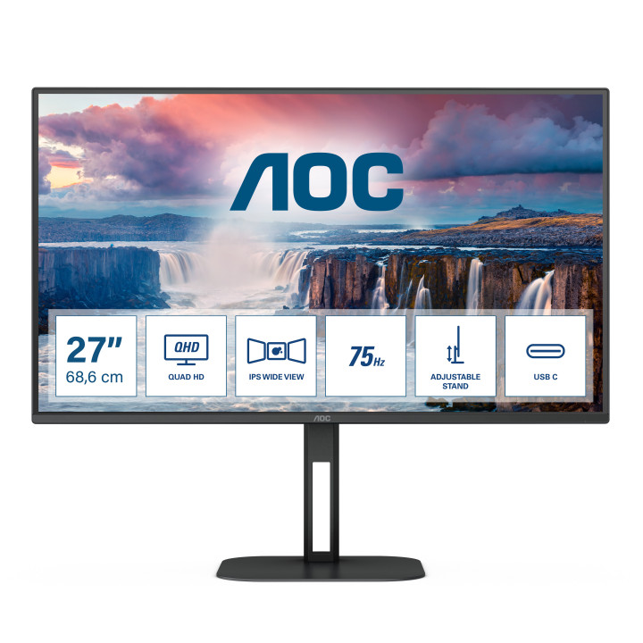 AOC V5 Q27V5C 68,6 cm (27") 2560 x 1440 pixels Quad HD LED Preto