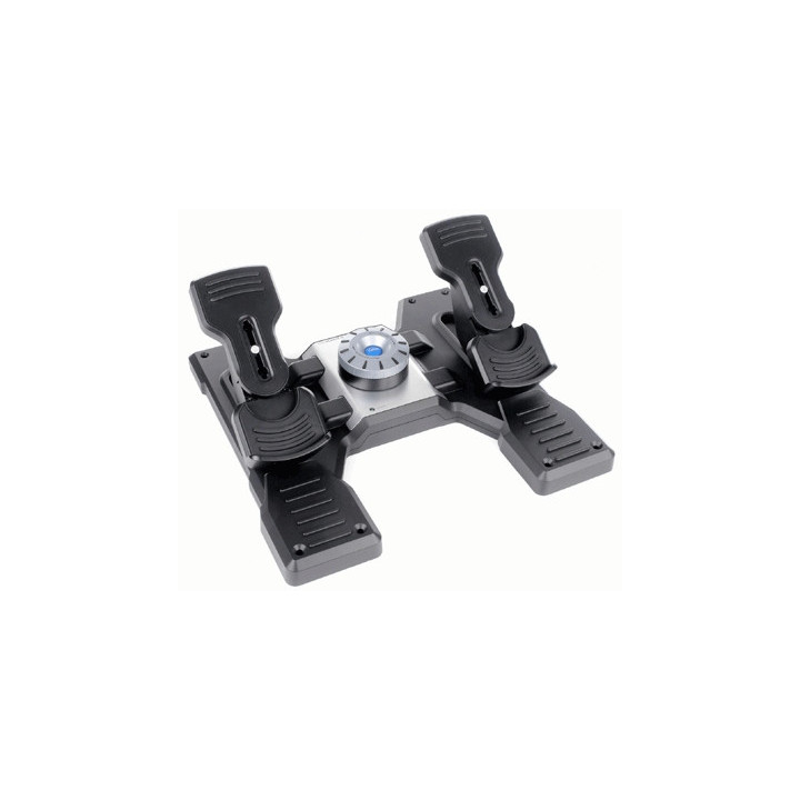 Logitech G Flight Rudder Pedals Preto, Prateado USB 2.0 Simulador de voo Analógico   Digital PC