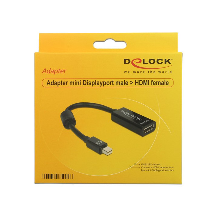 DeLOCK Adapter mini Displayport   HDMI 0,18 m HDMI Type A (Standard) Preto