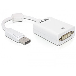DeLOCK 61765 adaptador de cabo de vídeo 0,125 m DisplayPort DVI-I Branco