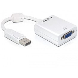 DeLOCK 61766 adaptador de cabo de vídeo 0,125 m VGA (D-Sub) DisplayPort Branco