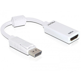 DeLOCK 61767 adaptador de cabo de vídeo 0,125 m DisplayPort HDMI Type A (Standard) Branco