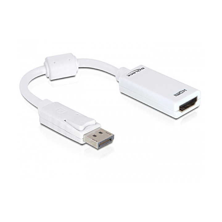 DeLOCK 61767 adaptador de cabo de vídeo 0,125 m DisplayPort HDMI Type A (Standard) Branco