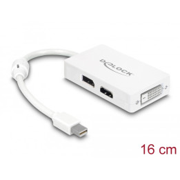 Delock Adapter mini DisplayPort 1.1 male p/ DisplayPort / HDMI / DVI female Passive white