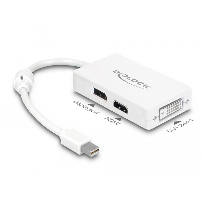 Delock Adapter mini DisplayPort 1.1 male p/ DisplayPort / HDMI / DVI