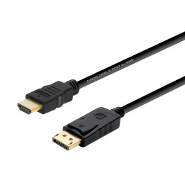 AISENS A125-0364 adaptador de cabo de vídeo 2 m DisplayPort HDMI Preto