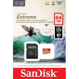 SanDisk Extreme 64 GB MicroSDXC UHS-I Classe 10