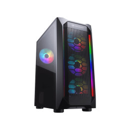 COUGAR Gaming CGR-5VM6B-MESH-G-RGB caixa para computador Midi Tower Preto, Transparente