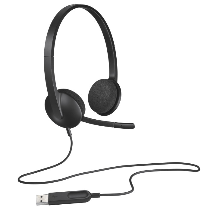 Logitech H340 Auscultadores Com fios Fita de cabeça Escritório Call center USB Type-A Preto