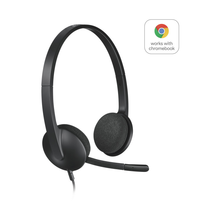 Logitech H340 Auscultadores Com fios Fita de cabeça Escritório Call center USB Type-A Preto
