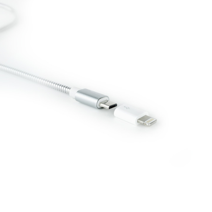 Nanocable 10.10.4100 adaptador para cabos Lightning Micro USB Branco
