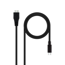 Nanocable 10.01.1201-BK cabo USB 1 m USB 3.2 Gen 1 (3.1 Gen 1) USB C Micro-USB B Preto