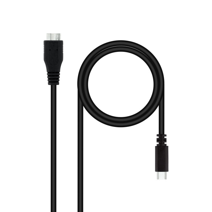 Nanocable 10.01.1201-BK cabo USB 1 m USB 3.2 Gen 1 (3.1 Gen 1) USB C Micro-USB B Preto