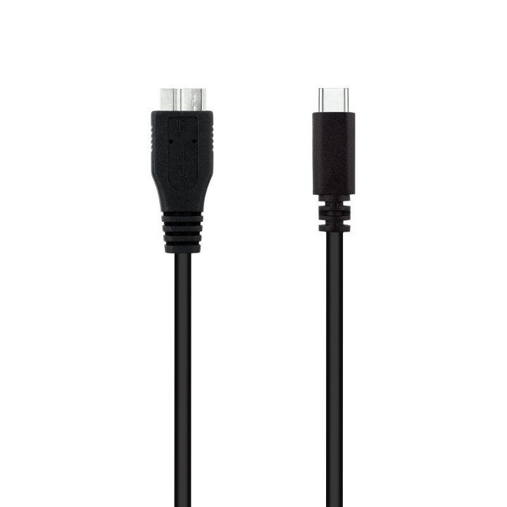 Nanocable 10.01.1201-BK cabo USB 1 m USB 3.2 Gen 1 (3.1 Gen 1) USB C Micro-USB B Preto