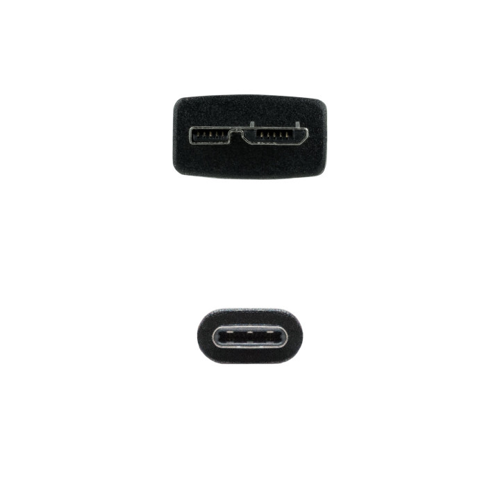 Nanocable 10.01.1201-BK cabo USB 1 m USB 3.2 Gen 1 (3.1 Gen 1) USB C Micro-USB B Preto