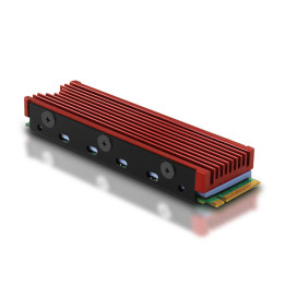 Axagon CLR-M2 Sistema de Arrefecimento de Computador Disco de estado sólido (SSD) Dissipador de calor Radiador Preto, Vermelho