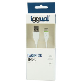 iggual IGG316948 cabo USB 1 m USB 2.0 USB A USB C Branco