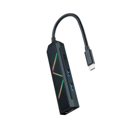 Nanocable 10.16.0401 base & duplicador de portas Com fios USB 3.2 Gen 1 (3.1 Gen 1) Type-C Preto
