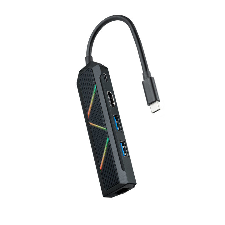 Nanocable 10.16.0501 base & duplicador de portas Com fios USB 3.2 Gen 1 (3.1 Gen 1) Type-C Preto
