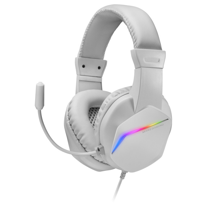 Mars Gaming MH122W auscultador Auscultadores Com fios Fita de cabeça Jogos USB Type-A Branco