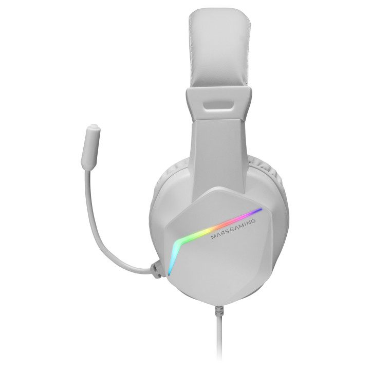 Mars Gaming MH122W auscultador Auscultadores Com fios Fita de cabeça Jogos USB Type-A Branco
