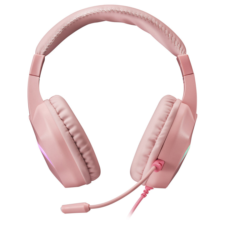 Mars Gaming MH122P auscultador Auscultadores Com fios Fita de cabeça Jogos USB Type-A Rosa
