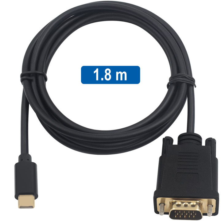 Ewent EC1052 adaptador de cabo de vídeo 1,8 m USB Type-C VGA (D-Sub)