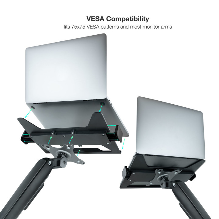 TooQ TQLH1117-B Suporte para Computadores Portáteis Braço para portátil Preto 43,9 cm (17.3")