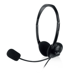 Ewent EW3568 auscultador Auscultadores Com fios Fita de cabeça Chamadas Música USB Type-A Preto