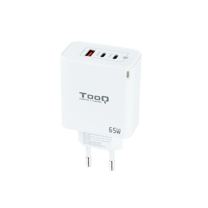 TooQ TQWC-GANQC2PD65WT carregador de dispositivos móveis Branco Interior