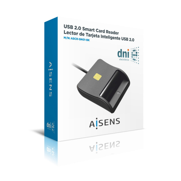 AISENS ASCR-SN01-BK leitor de controlo de acesso Leitor de controlo de acesso USB Preto