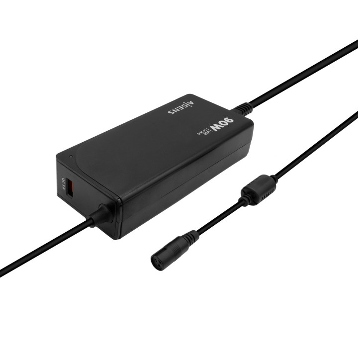 AISENS ASLC-90WAUTO-BK adaptador e transformador Interior 90 W Preto