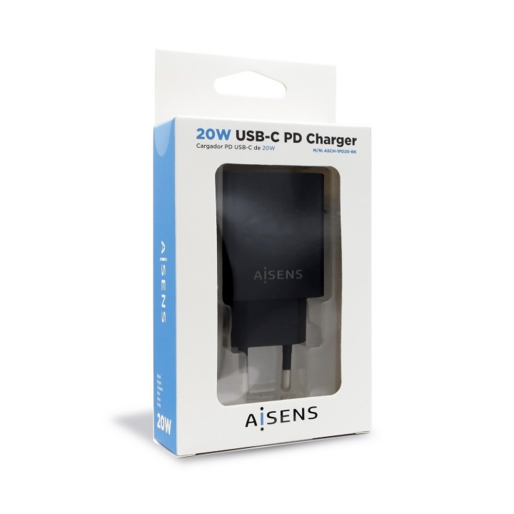 AISENS ASCH-1PD20-BK carregador de dispositivos móveis Preto Interior